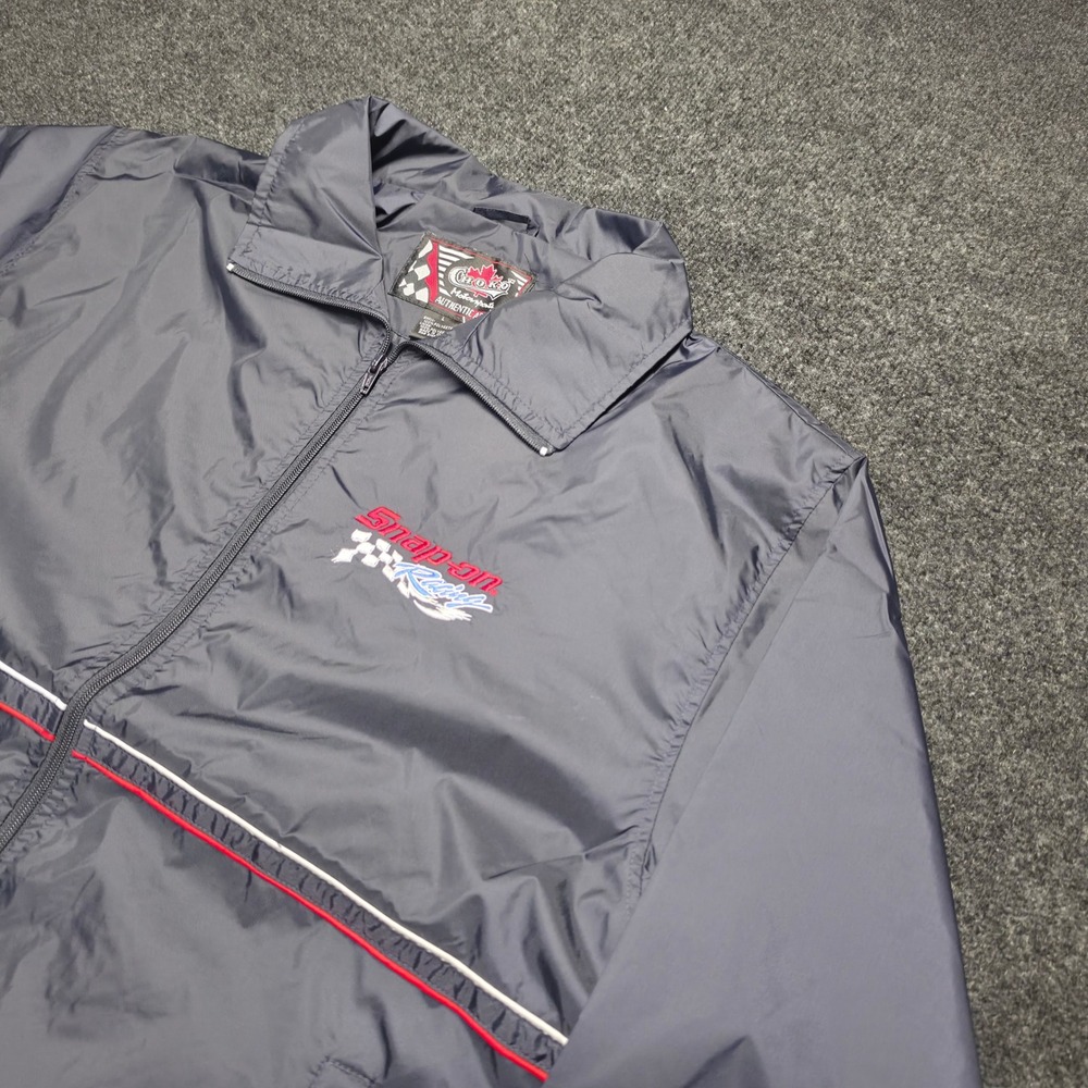 Choko Motorsports Snap-on Racing Windbreaker Jacket Navy Blue Mens Large